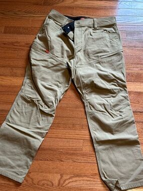 Men's Khaki Work Chinos - Rugged Stretch Khaki Pants